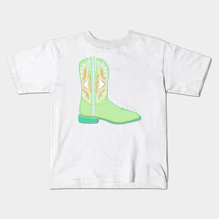 Cowgirl Boots (green) Kids T-Shirt